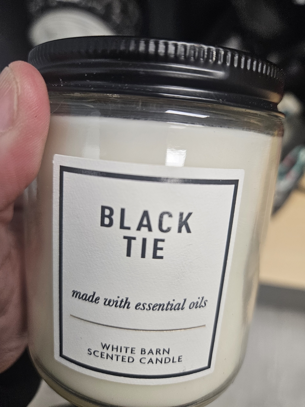 Bath & Body Works Black Tie Jar Candle - White and Black.